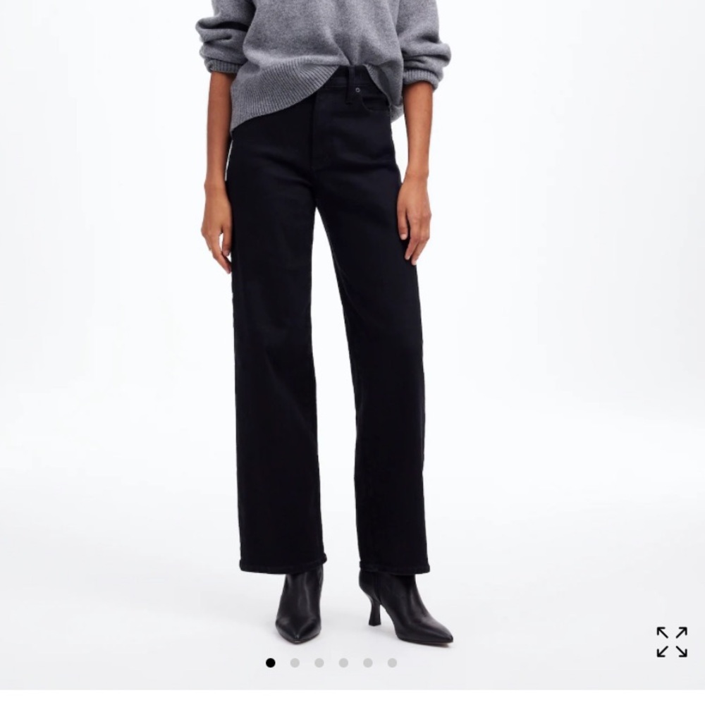 Madewell perfectly vintage wide leg jean, black, size 29